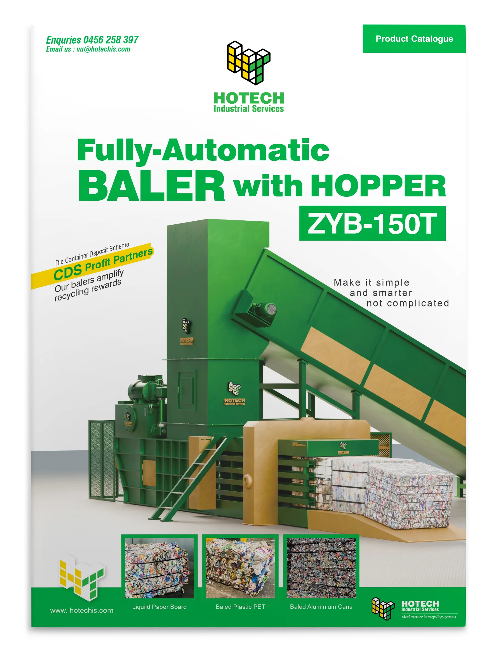 Hotech Fully Automatic Baler with Hopper - ZYB-150T A4 Catalogue